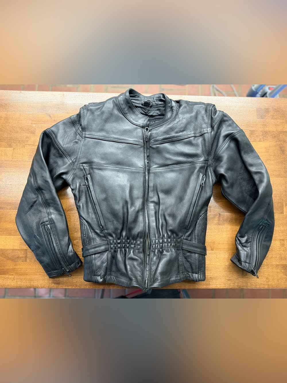Hudson Leather Harley Davidson XS Black Leather Motorcycle Jacket Women